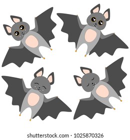 Bat Set Vector Illustration