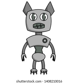 Bat shape robot. Isolated cartoon stock vector illustration