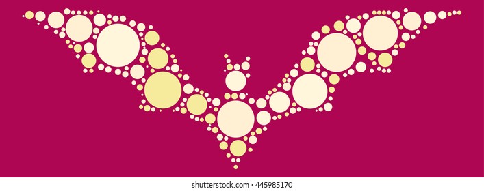 bat shape vector design by color point