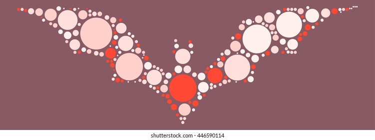 bat shape vector design by color point