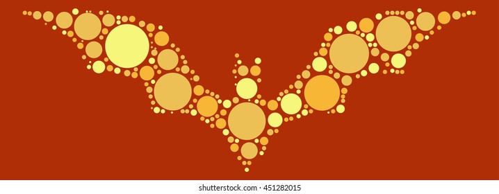 bat shape vector design by color point