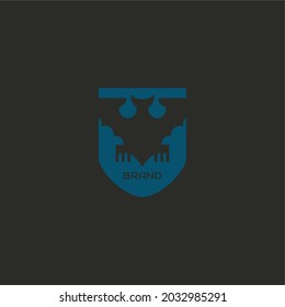 bat and shield logo. vector illustration for logo or icon