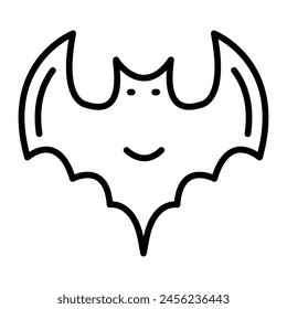Bat Sign Vector Line Icon Design
