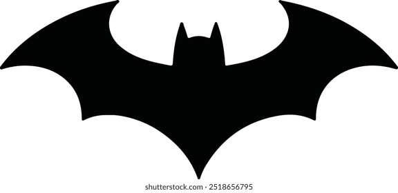 Bat silhouette black color on white background 