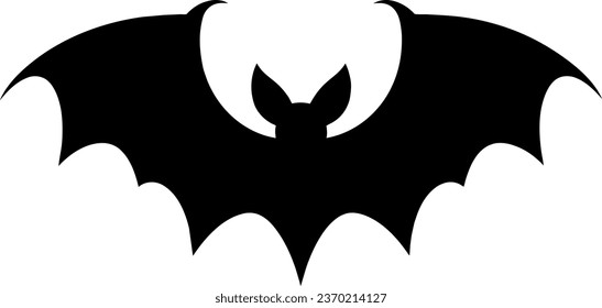 Bat Silhouette - Black flying bat silhouette isolated on white background