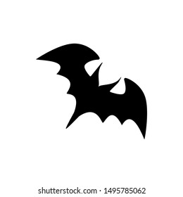 Bat silhouette.  Black icon isolated on white. Vector.