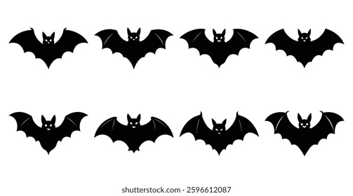 Bat Silhouette Bundle for Wildlife and Nocturnal Animal Design