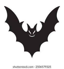 Bat silhouette design as Halloween illustration in black