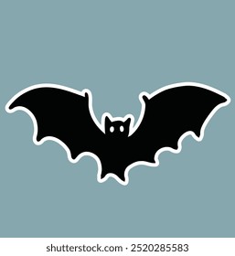 bat silhouette design as halloween illustration, creepy vector with transparent background, dark illustration for halloween