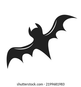 Bat silhouette. Element designfor Happy Halloween. Vector illustration