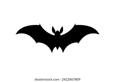 Bat silhouette. A flying bat. Halloween concept. A black bat. Vector