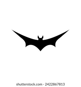 Bat silhouette. A flying bat. Halloween concept. A black bat. Vector