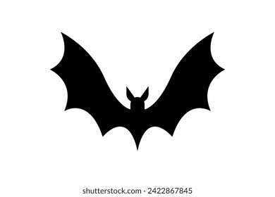 Bat silhouette. A flying bat. Halloween concept. A black bat. Vector
