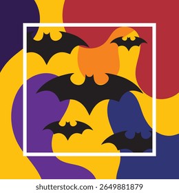 .Bat silhouette geometric background with abstract style vector illustration