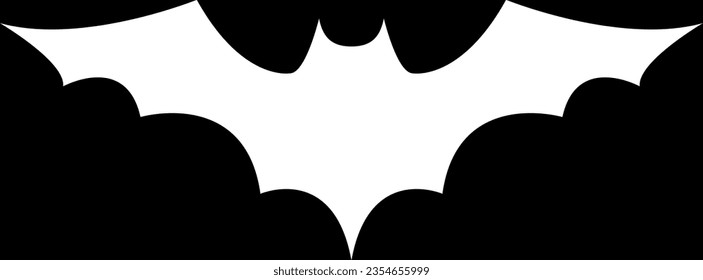 Bat Silhouette For Halloween in the black