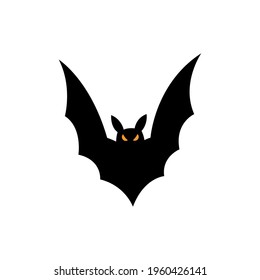 Bat silhouette - Halloween vector illustration isolated on white background.
