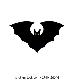 Bat silhouette - Halloween vector illustration isolated on white background.