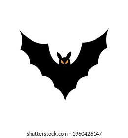 Bat silhouette - Halloween vector illustration isolated on white background.
