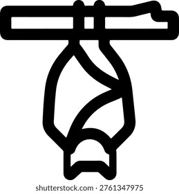 Bat silhouette hanging upside