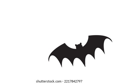 Bat silhouette. Bat icon with copy space isolated on white. halloween concept design. Vector Illustration.