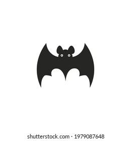 bat silhouette icon vector on a white background
