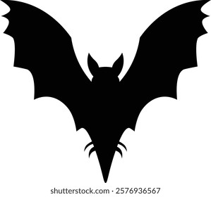 Bat silhouette illustration, front view