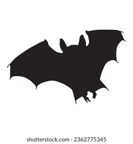 bat silhouette isolated black on white background