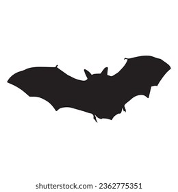 bat silhouette isolated black on white background