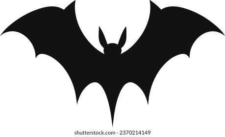 bat silhouette isolated black on white background
