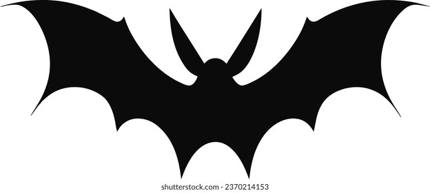 bat silhouette isolated black on white background