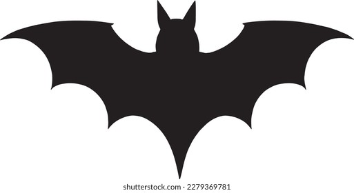 Bat silhouette isolated on white background. Halloween icon. Vector illustration.Tattoo design.Bat icon on white background.