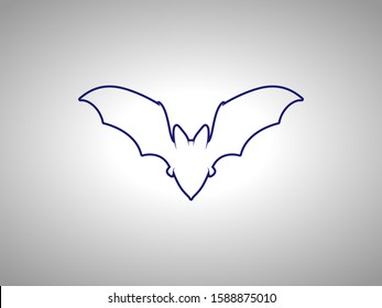 Bat Silhouette on White Background. Isolated Vector Animal Template for Logo, Icon, Symbol etc.