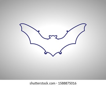 Bat Silhouette on White Background. Isolated Vector Animal Template for Logo, Icon, Symbol etc.