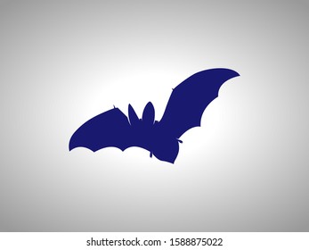 Bat Silhouette on White Background. Isolated Vector Animal Template for Logo, Icon, Symbol etc.