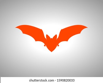 Bat Silhouette on White Background. Isolated Vector Animal Template for Logo, Icon, Symbol etc.