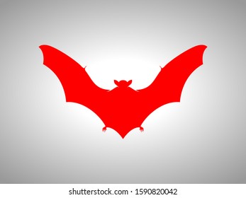 Bat Silhouette on White Background. Isolated Vector Animal Template for Logo, Icon, Symbol etc.