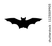 Bat silhouette. Printable template. Bat icon isolated on white. Vector.