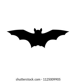 Bat silhouette. Printable template. Bat icon isolated on white. Vector.