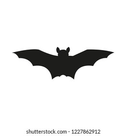 Bat silhouette. Printable template. Bat icon isolated on white. Vector.