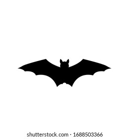 Bat silhouette. Printable template. Bat icon isolated on white. Vector.