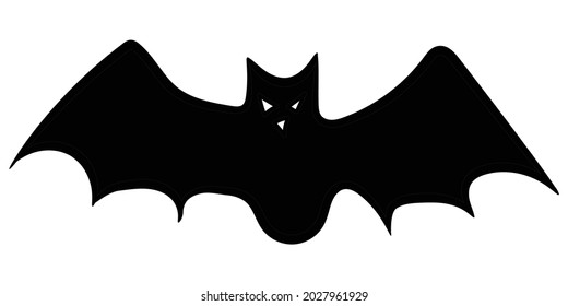 Bat silhouette. Printable template. Bat icon isolated on white. Vector, Halloween poster.