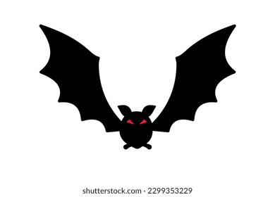 Bat silhouette with scary evil eyes. Vampire Victims on Halloween Night