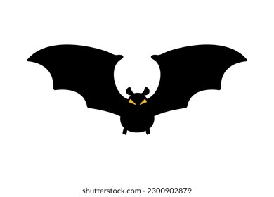 Bat silhouette with scary evil eyes. Vampire Victims on Halloween Night