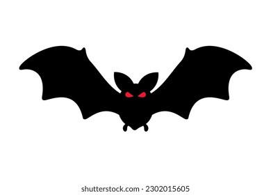 Bat silhouette with scary evil eyes. Vampire Victims on Halloween Night