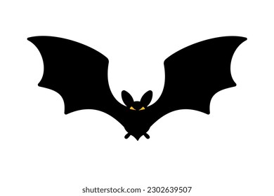 Bat silhouette with scary evil eyes. Vampire Victims on Halloween Night