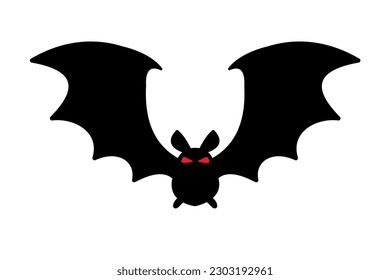 Bat silhouette with scary evil eyes. Vampire Victims on Halloween Night