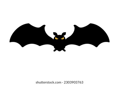 Bat silhouette with scary evil eyes. Vampire Victims on Halloween Night