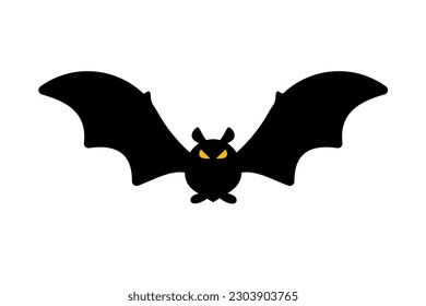 Bat silhouette with scary evil eyes. Vampire Victims on Halloween Night