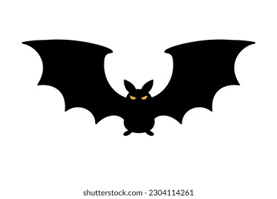 Bat silhouette with scary evil eyes. Vampire Victims on Halloween Night