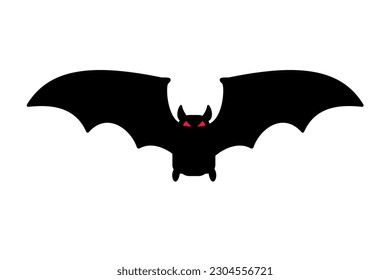 Bat silhouette with scary evil eyes. Vampire Victims on Halloween Night